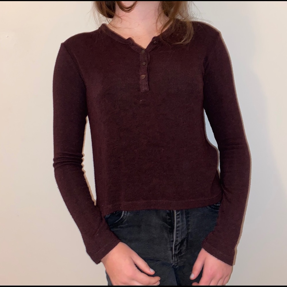 Burgundy long sleeve shirt